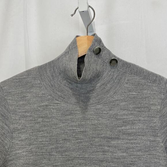 VERONICA BEARD Soval Mixed Media Sweater Dress Merino Wool Poplin Gray Size XS - Picture 5 of 11